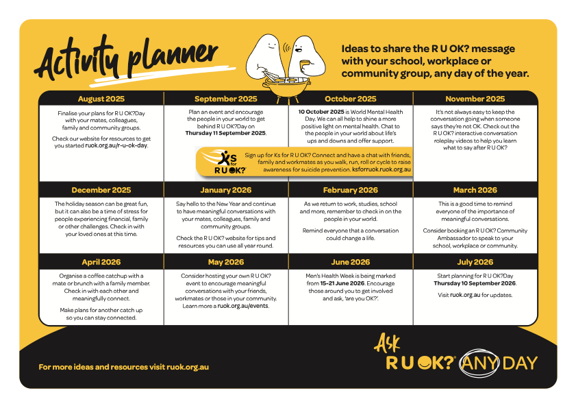 R U OK? activity planner