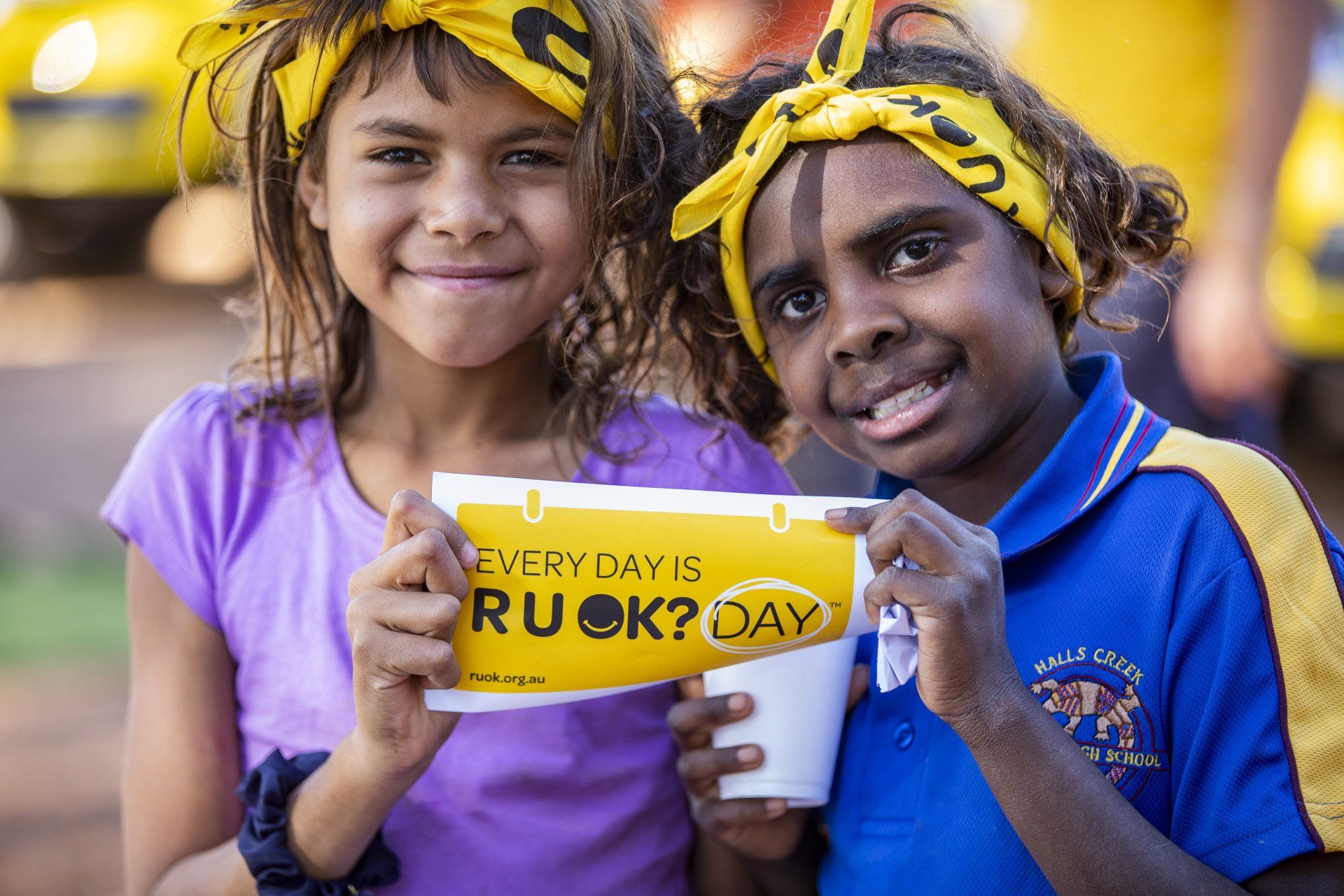 Halls Creek youth greet the Conversation Convoy