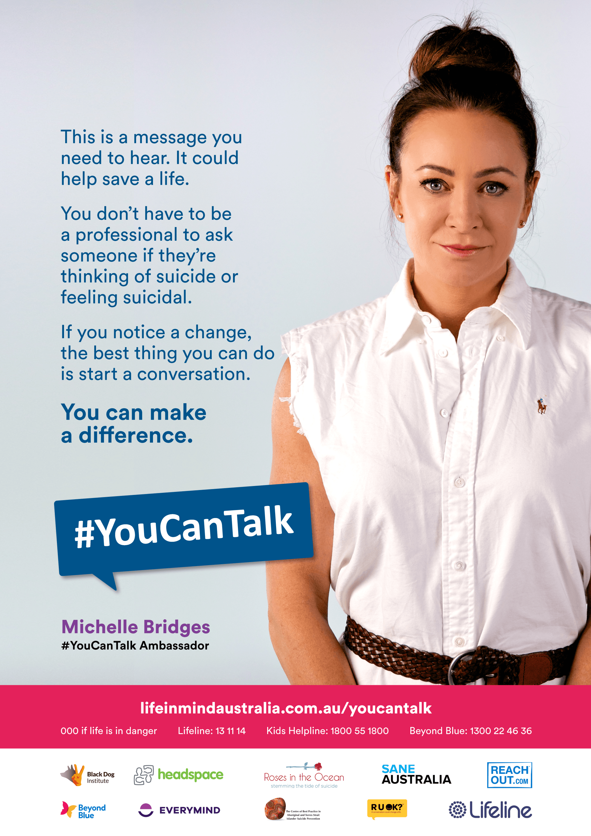 You can talk campaign poster - Michelle Bridges