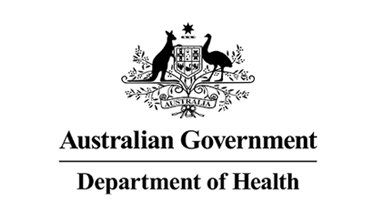 Australian health department logo with website link