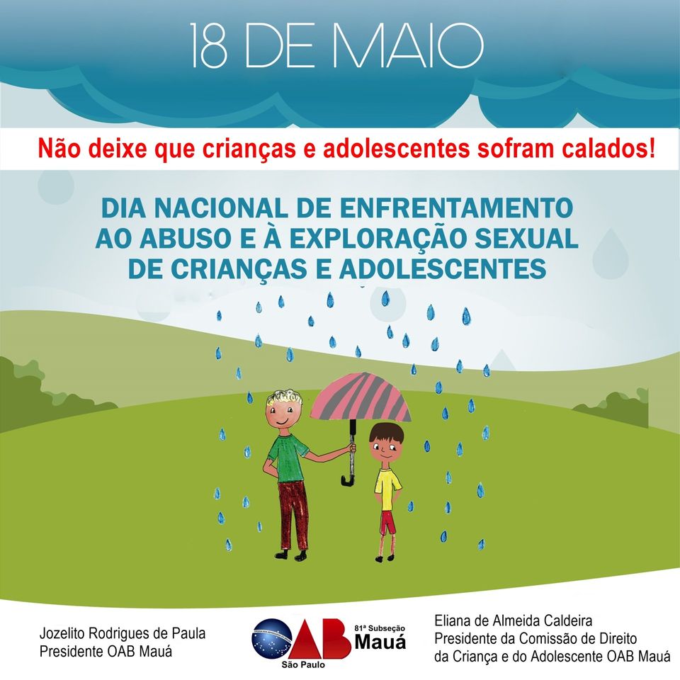 18 de maio - Dia Nacional de Combate ao Abuso e à Exploração Sexual de  Crianças e Adolescentes