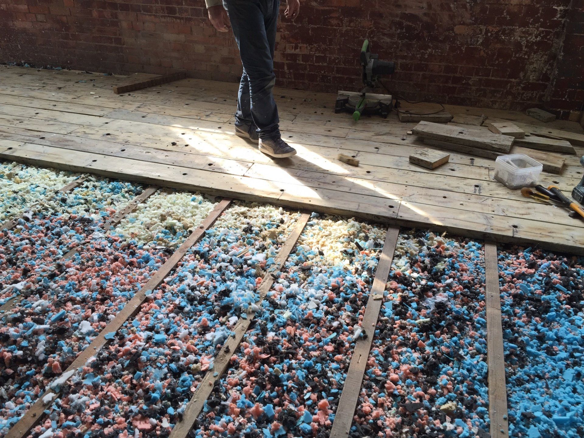 Lots of recycled foam