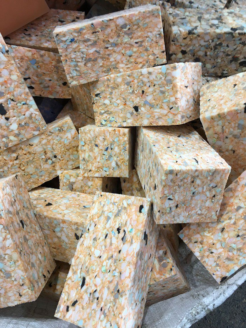 Recyced foam blocks