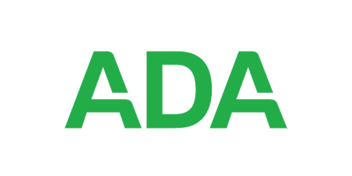 Green ADA logo on white background.