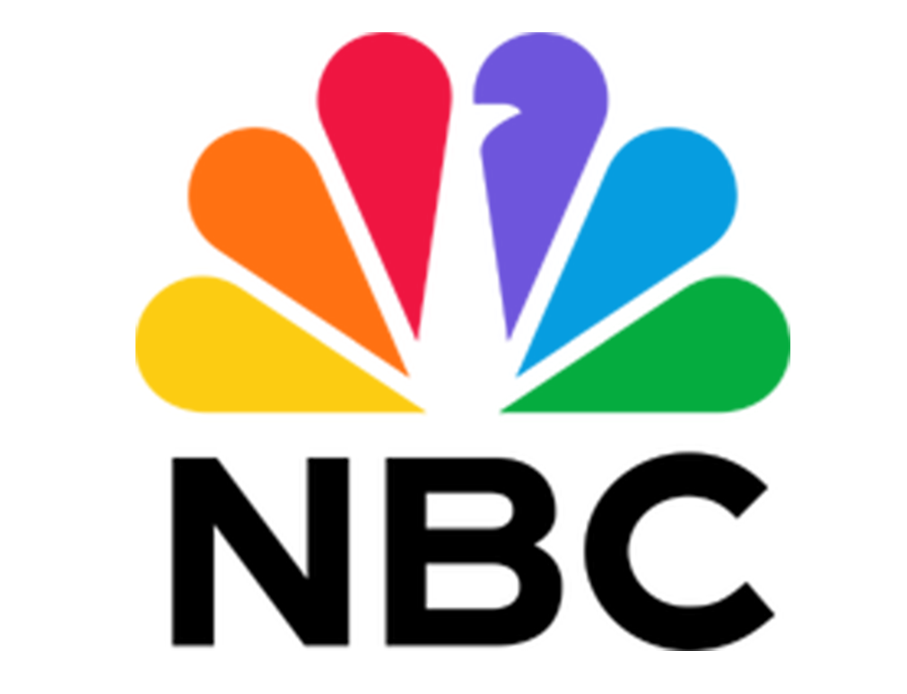 NBC logo: Colorful peacock with rainbow feathers over black 