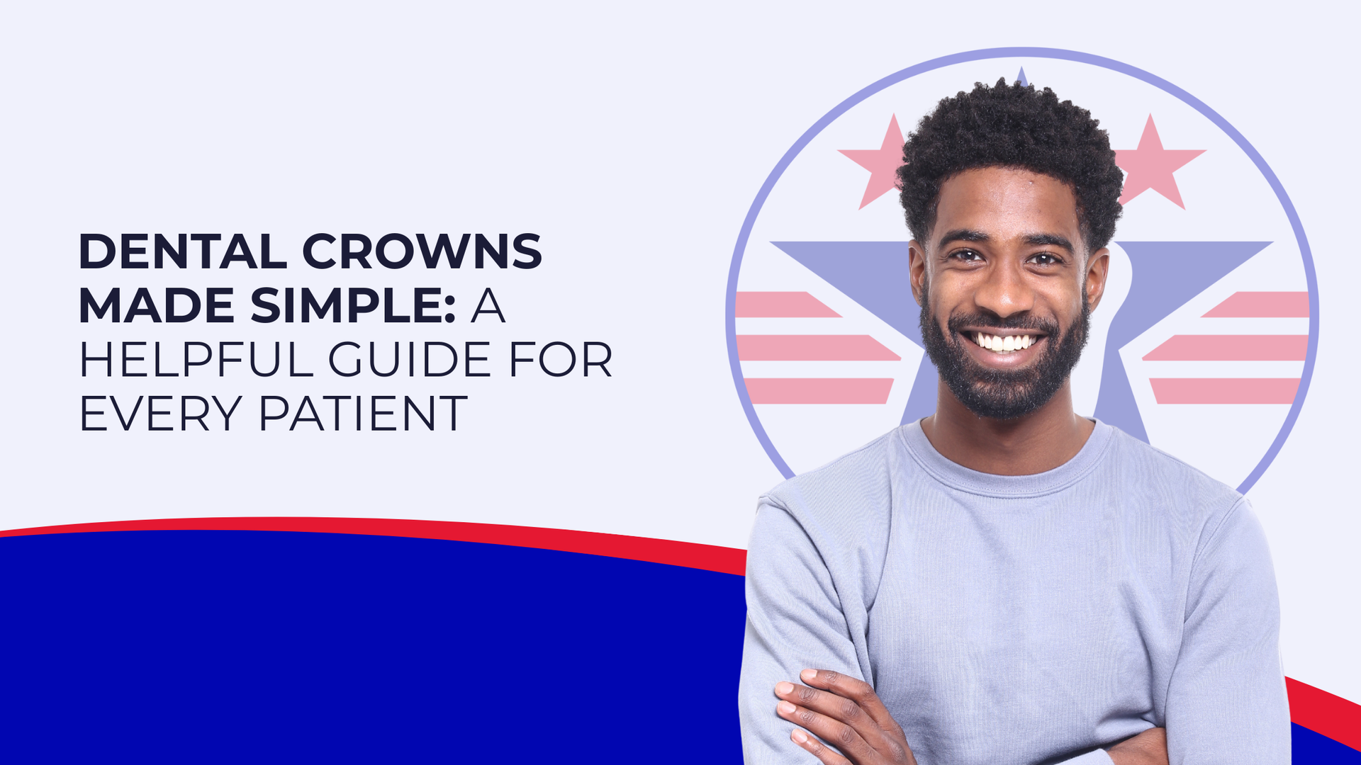 Man smiling with arms crossed, text 