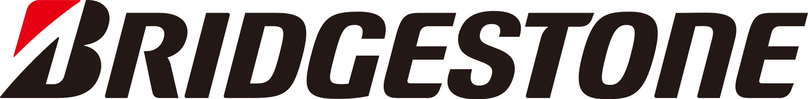 The bridgestone logo is black and red on a white background.