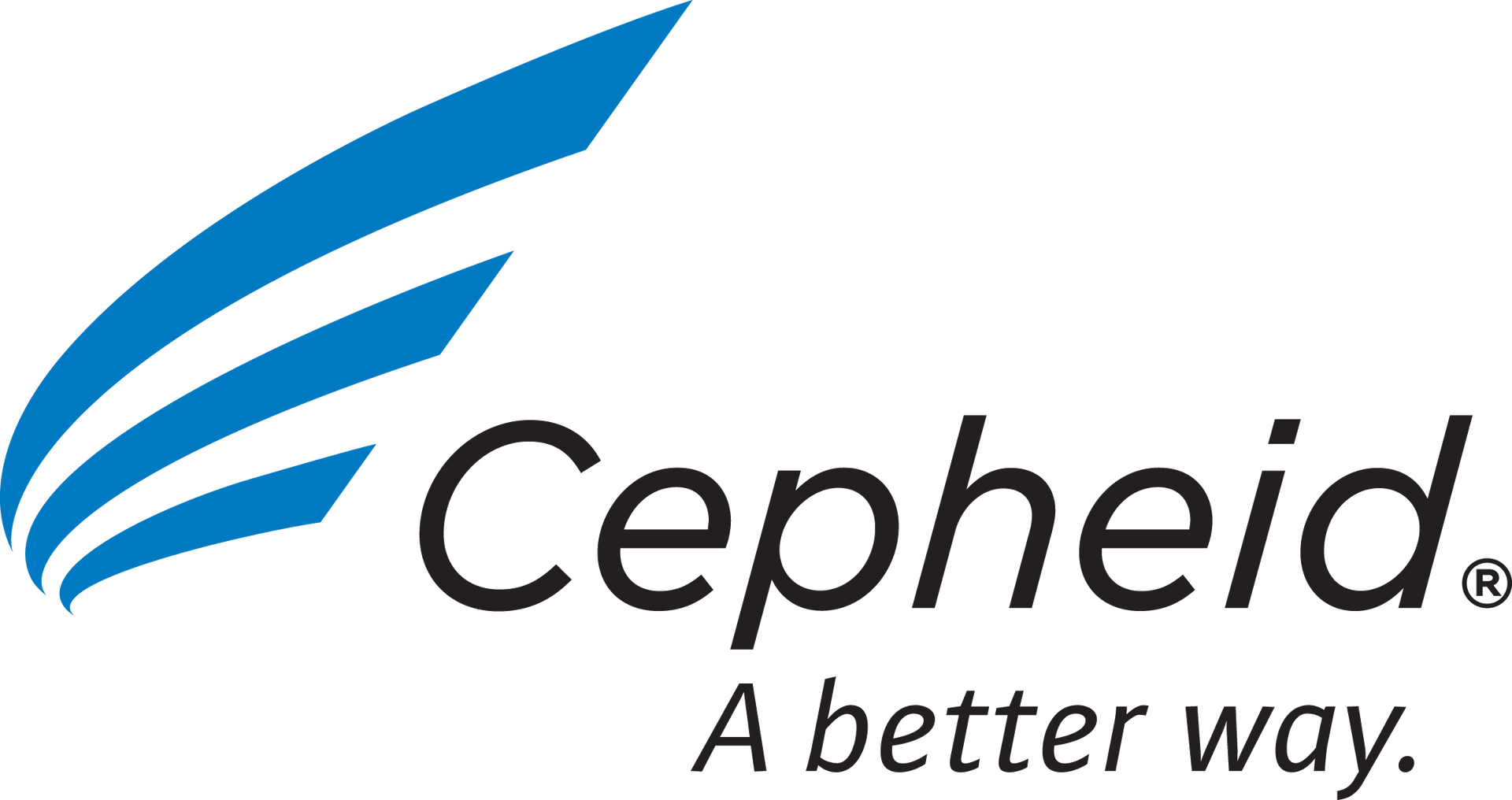 A blue and white logo for cepheid a better way