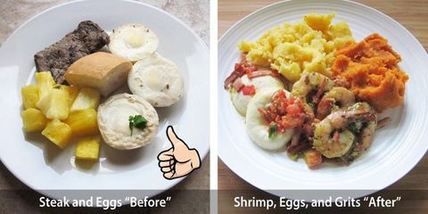 Breakfast Senior Meal Comparison Before and After