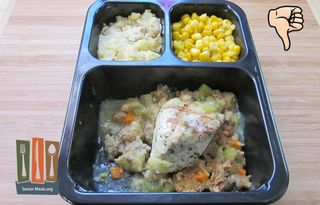 Turkey with Stuffing and Gravy and Garlic Mashed Potatoes and Seasoned Corn