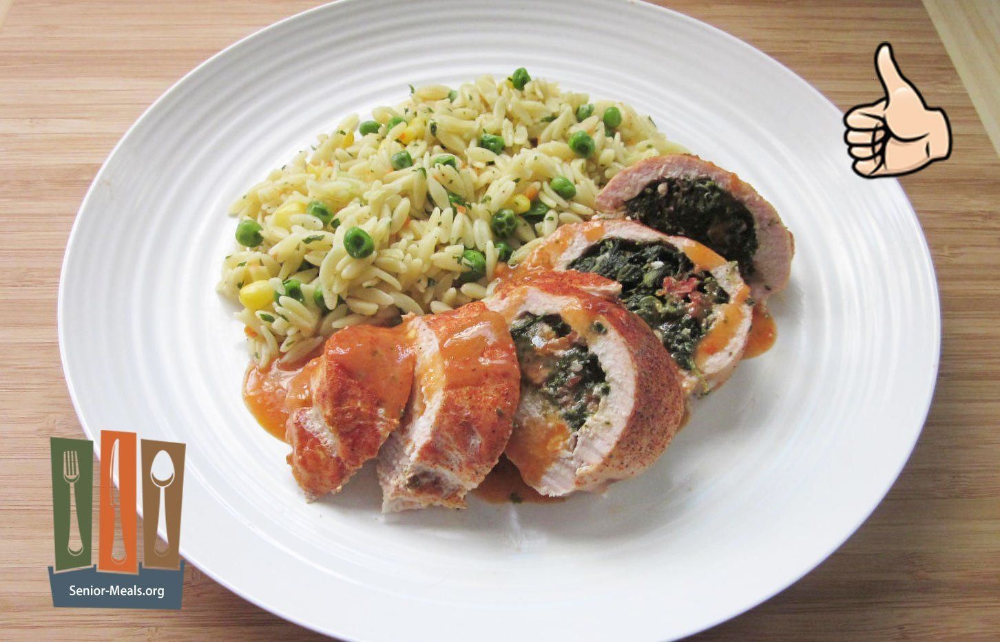Tuscan Style Stuffed Chicken Breast with Rice Pilaf