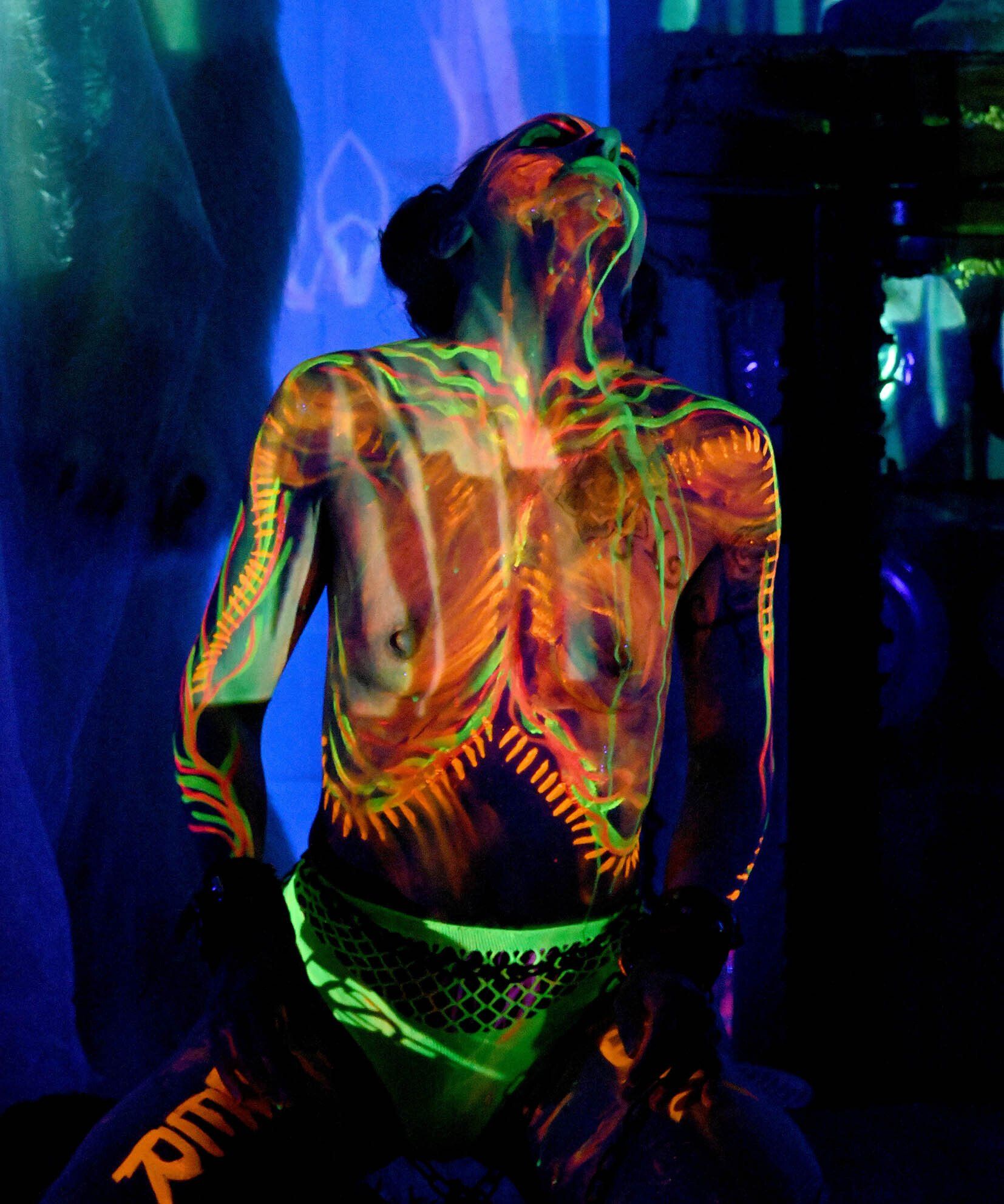 Nia Nokova performance artist in subversive film still, feminist conceptual art.