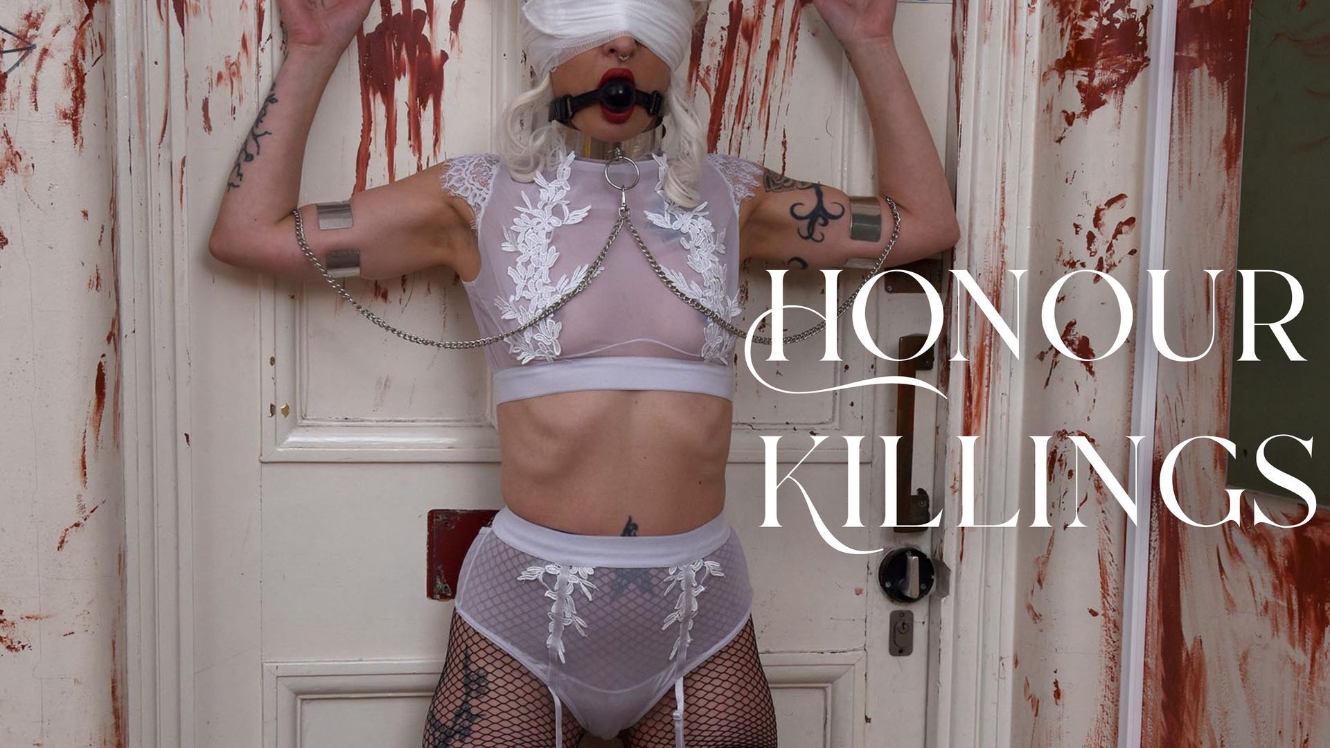 Performance artist Nia Nokova in 'The Women of Ali Khamenei' , subversive film still.