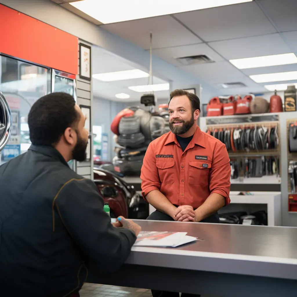 A customer is speaking with an auto repair representative for consultancy.