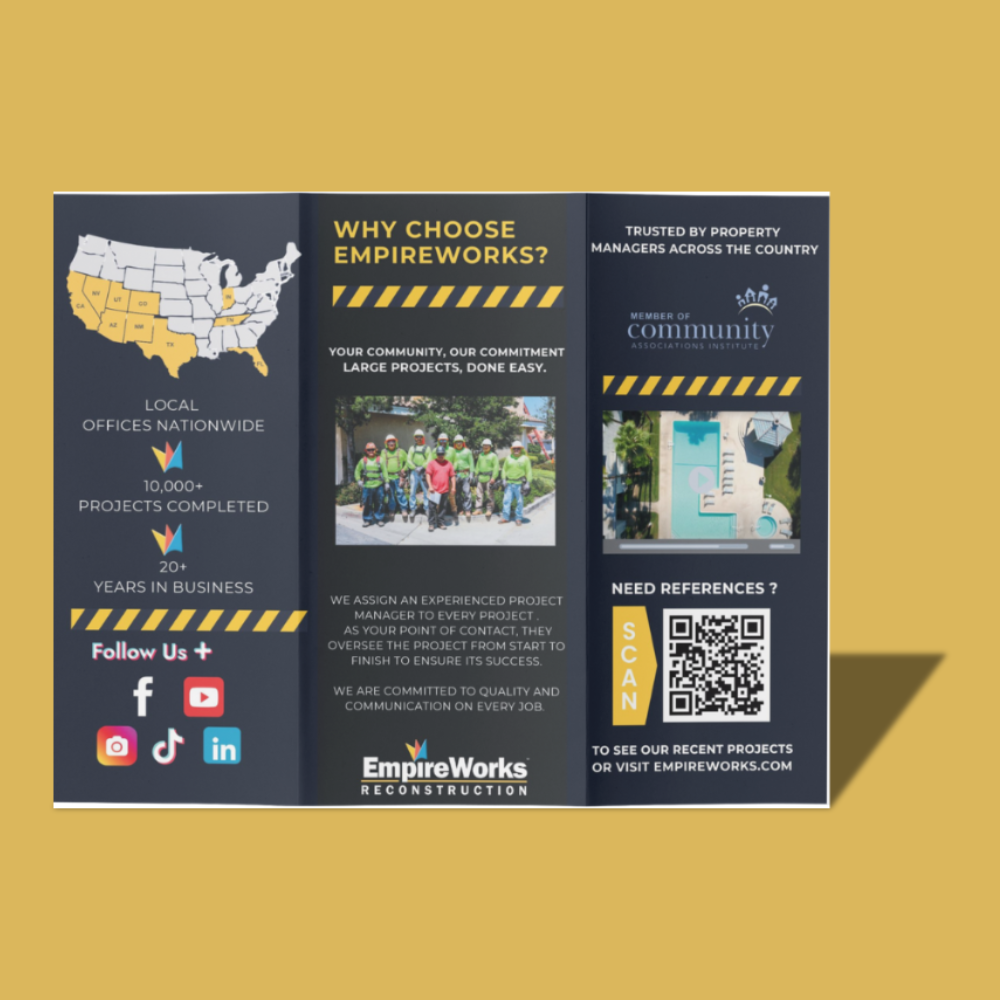 A brochure for empireworks says why choose empireworks