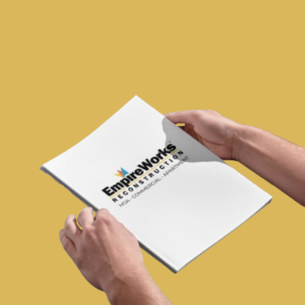 A folder with a picture of a group of people on it