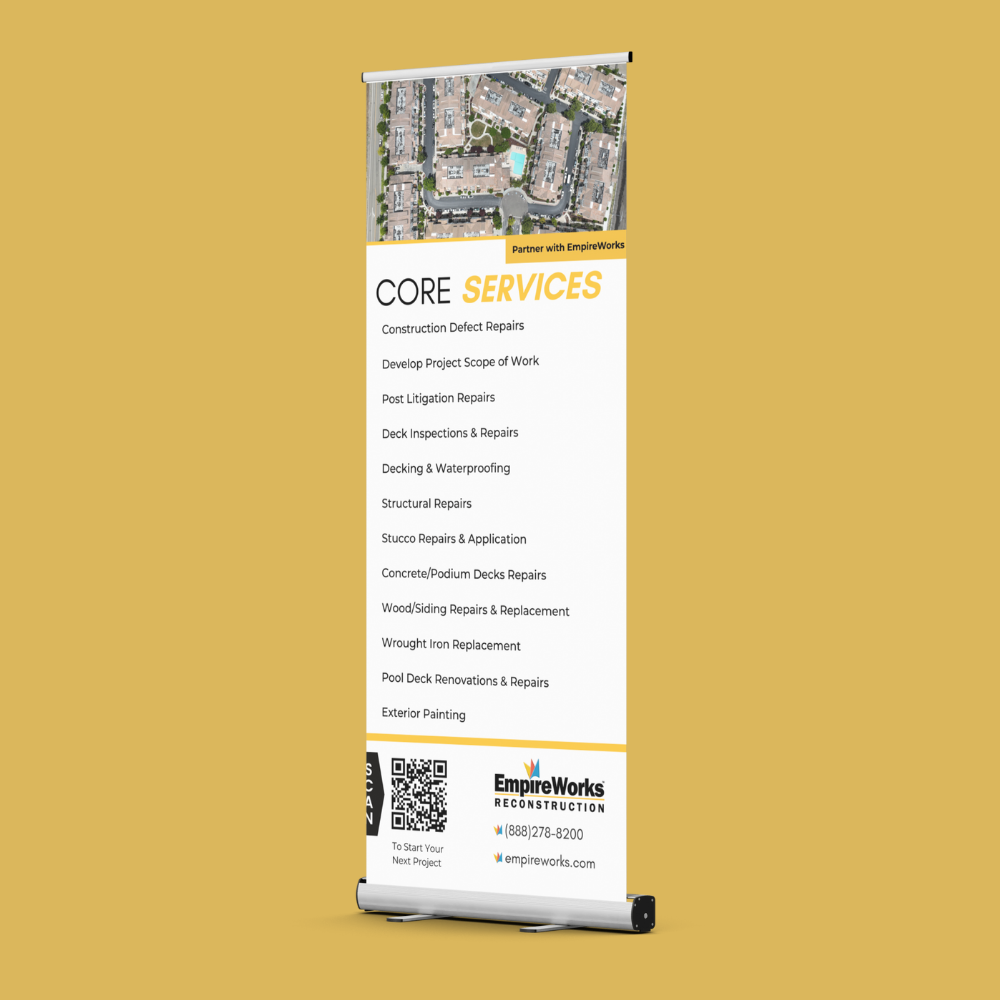 A roll up banner for america 's largest reconstruction company