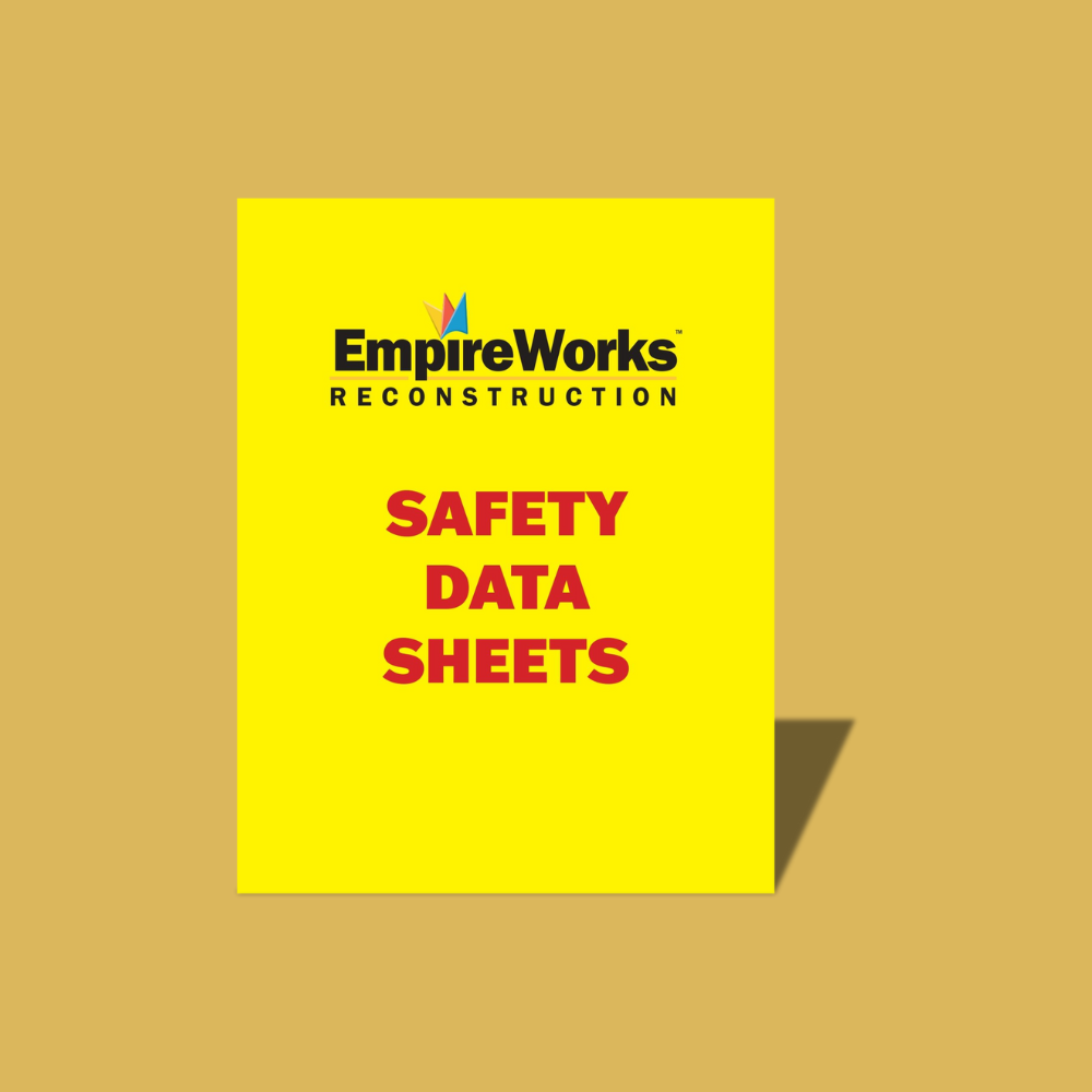 A yellow sign that says safety data sheets on it