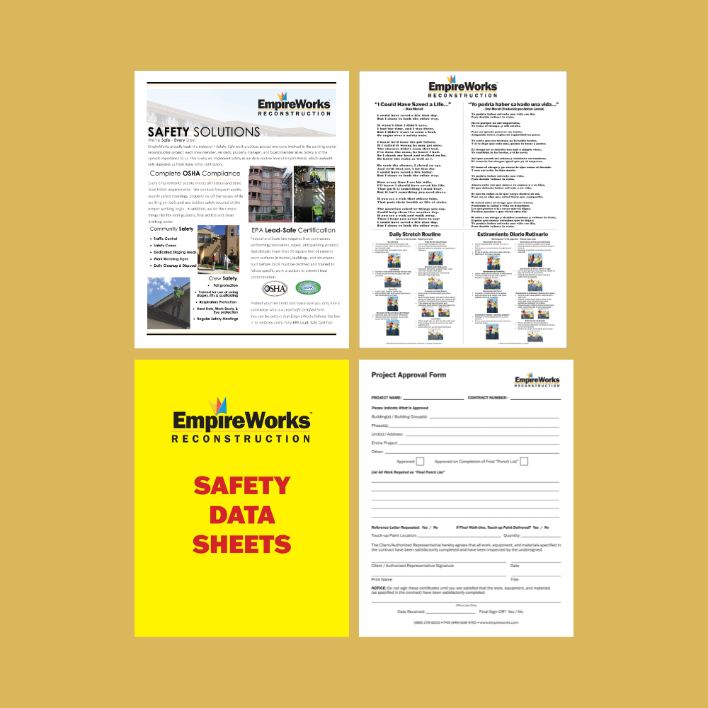 A yellow sign that says safety data sheets on it