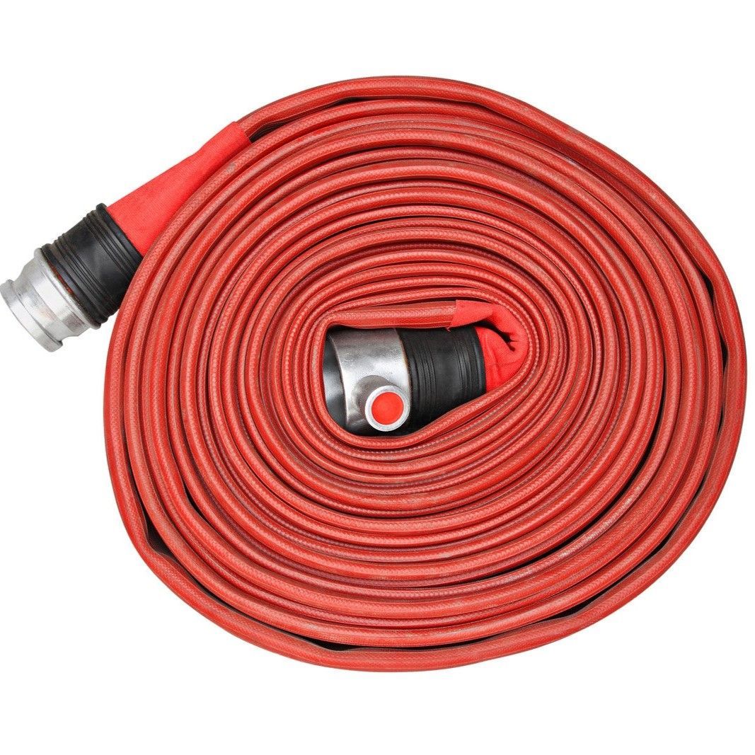 A rolled fire hose.