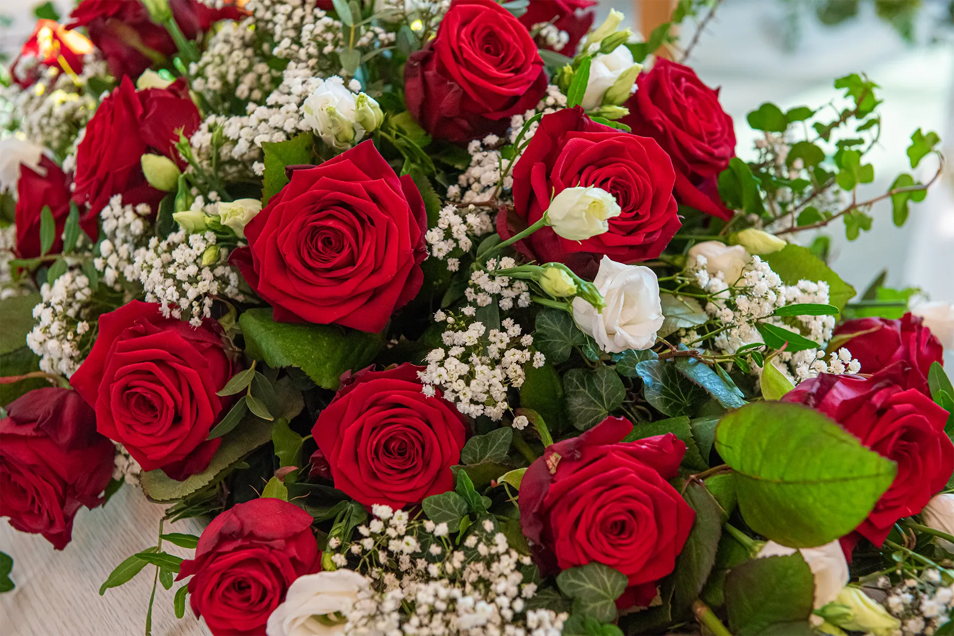 Red Flower Arrangement Funeral