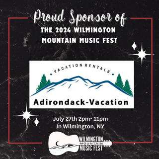 Image of Adirondack Vacation logo because they are the sponsor of the Wilmington Mountain Music Fest