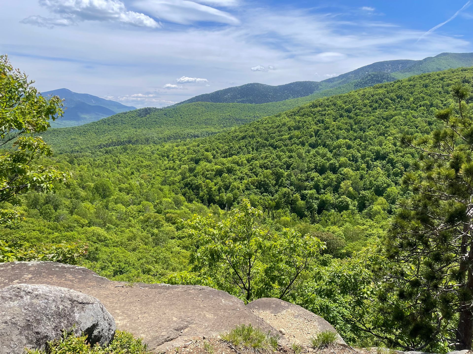 View from a rocky ledge on a hiking path in the Adirondack Mountains, Wilmington, NY