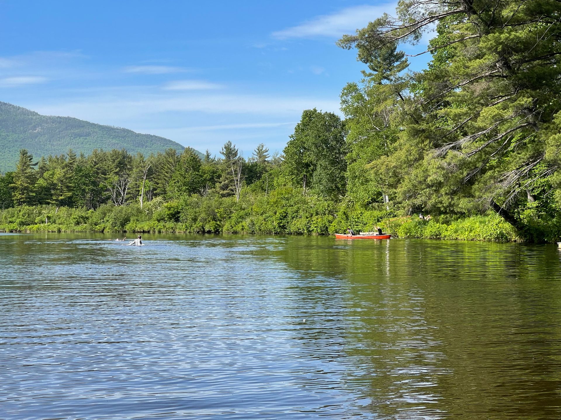 View from Lake Everest in 
Wilmington, NY looking toward the distant mountains 