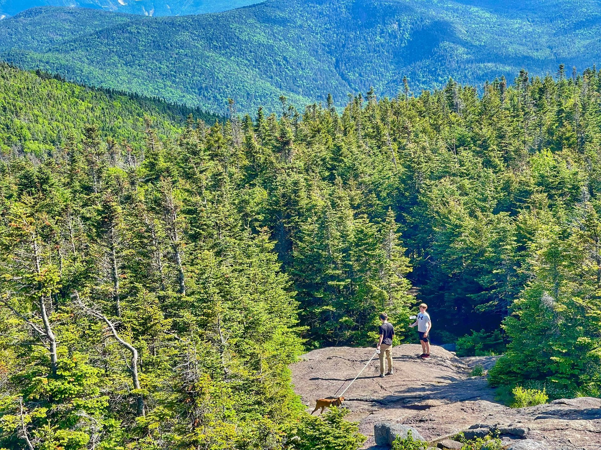 View looking down from the top of Cascade Mountain in the Adirondack Park