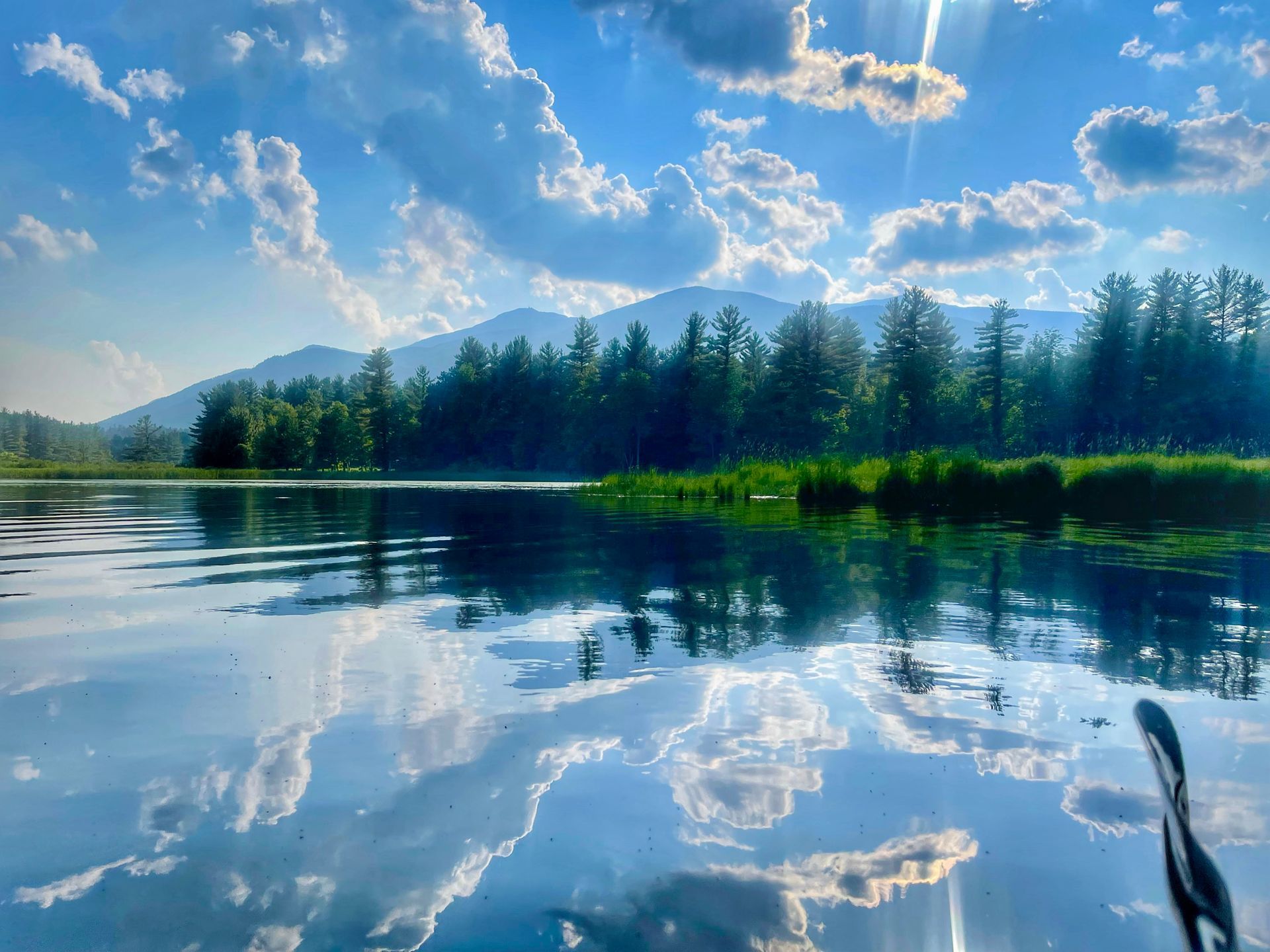 Clouds reflected in the water at Lake Everest, Wilmington, NY