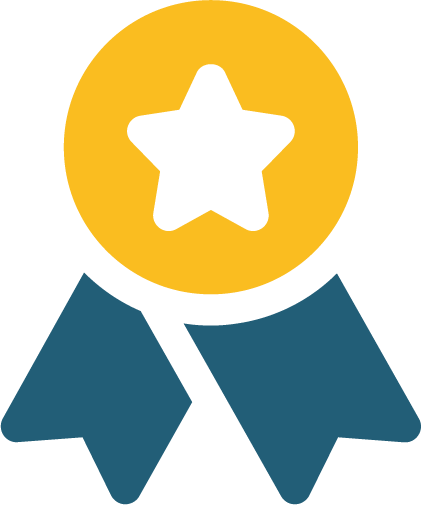 Icon representing achievement, skill development, and measurable progress