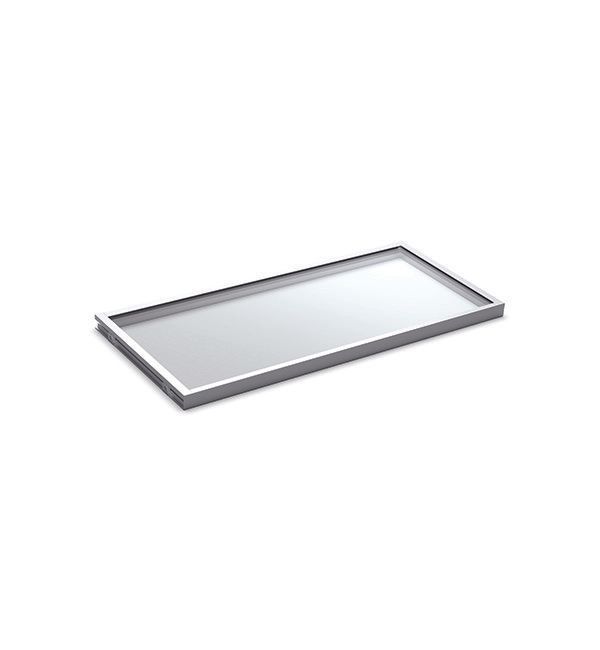 Matte Aluminum Color Option for LED Glass Shelf 14 Inch Depth 