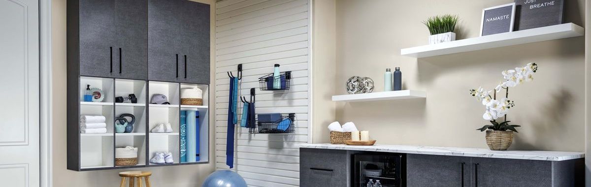 yoga room closet and garage organizer