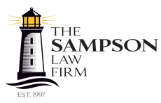 The logo for the sampson law firm has a lighthouse on it.
