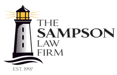 The logo for the sampson law firm has a lighthouse on it.