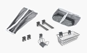 a set of various baskets and accessories on a white background .
