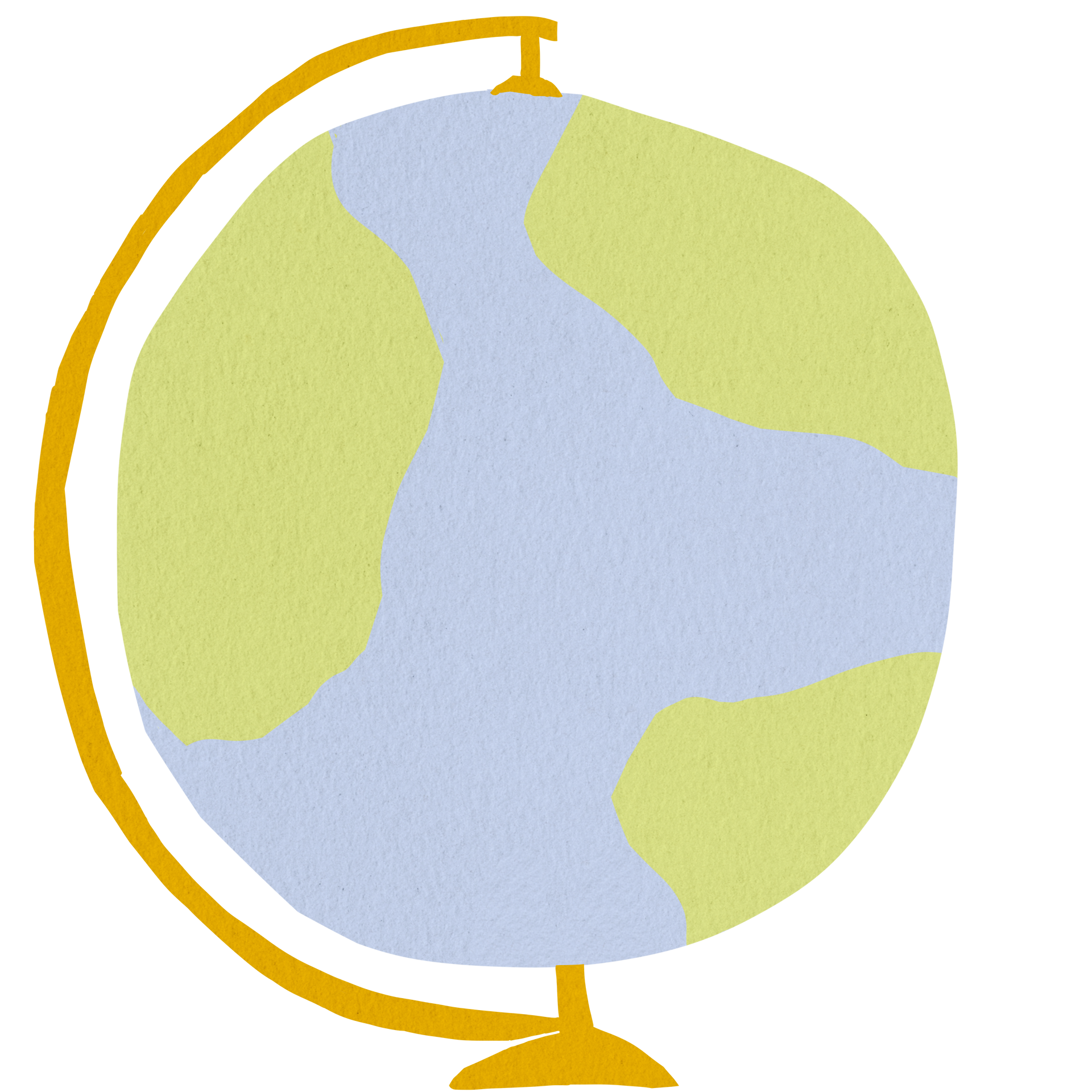 Cut collage graphic of globe (decorative)