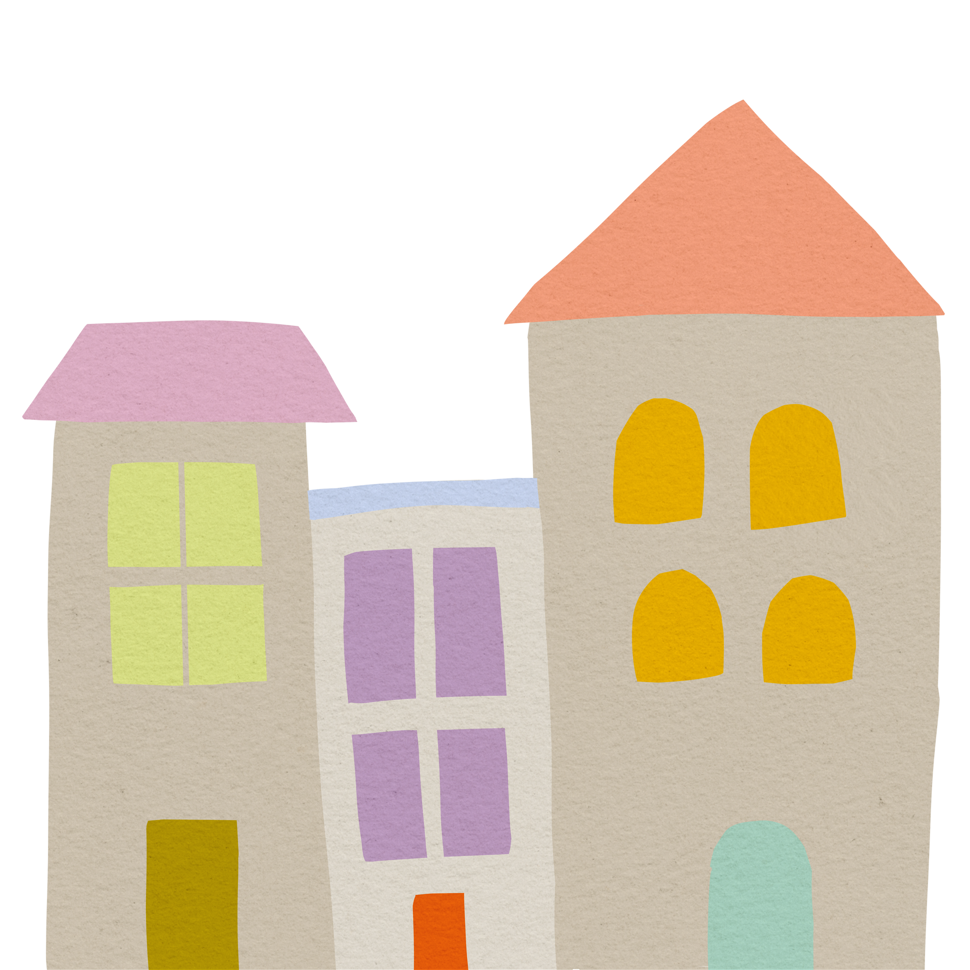 Cut collage graphic of city (decorative)