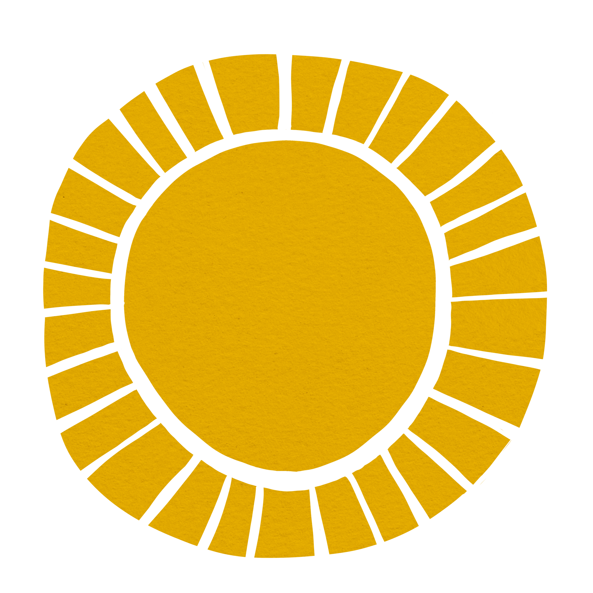 Cut collage graphic of sun
 (decorative)