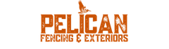 Pelican Fencing & Exteriors logo with a brown pelican icon above the text.