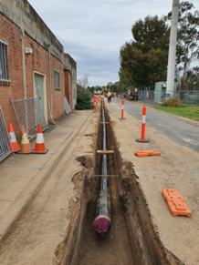 Black Pipeline with Cone in The Highway | Young, Nsw | Ndl Pipe & Civil