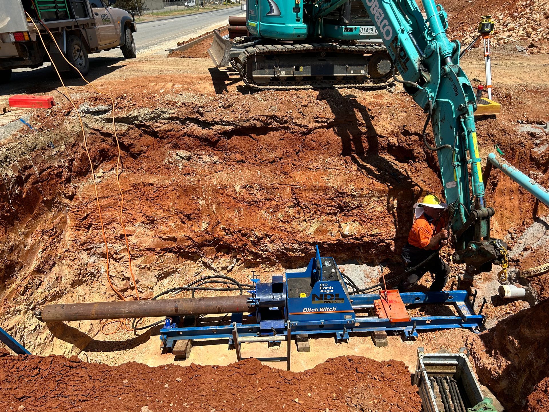 Building Activity on Construction Site. Close-Up View of Drilling Machine | Young, Nsw | Ndl Pipe & Civil