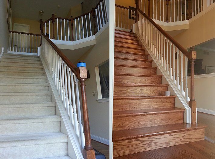 Stair Flooring — Hardwood Stairs Before and After in Newark, DE
