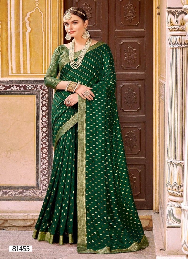 Heavy festive wear vichitra silk designer - $48