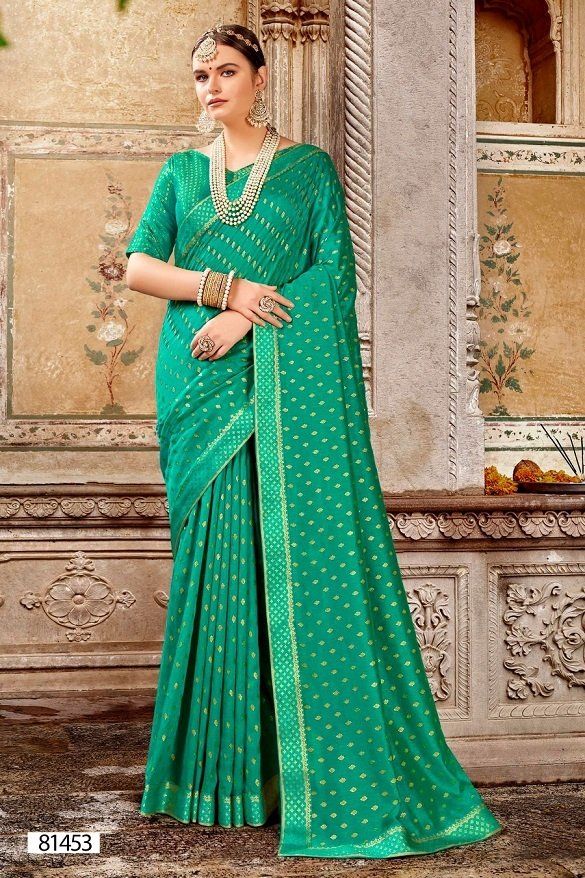 Heavy festive wear vichitra silk designer - $48