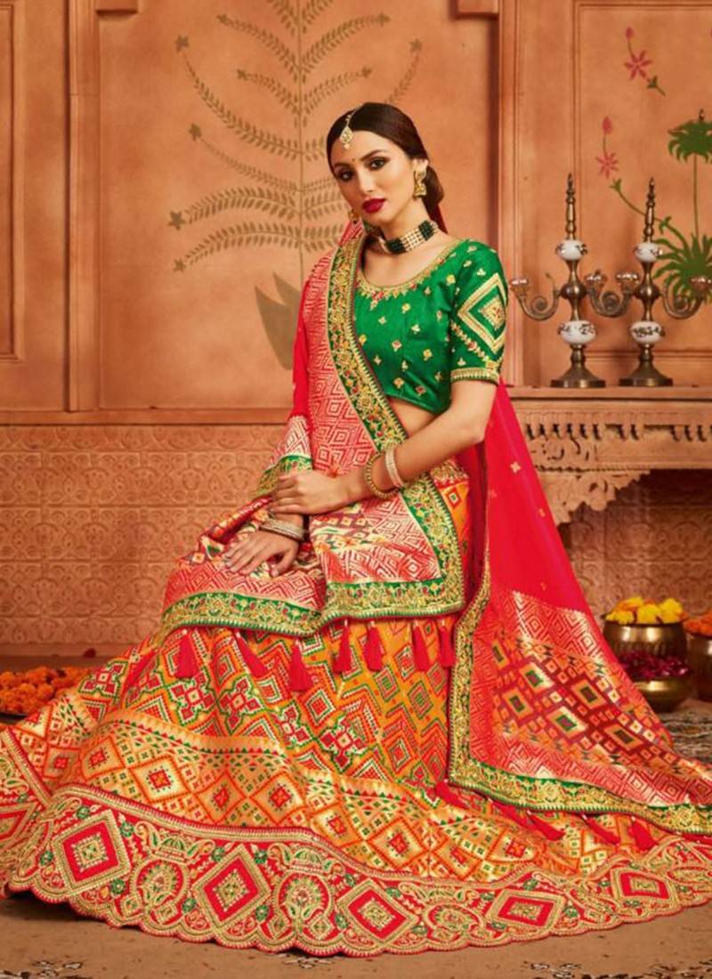 Designer Heavy Banaras Silk with designer choli festive wear - $148
