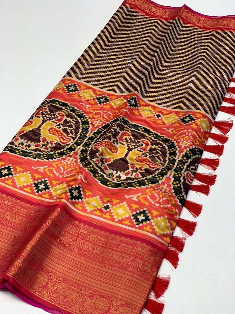 Soft banarasi silk baatik prints - $76