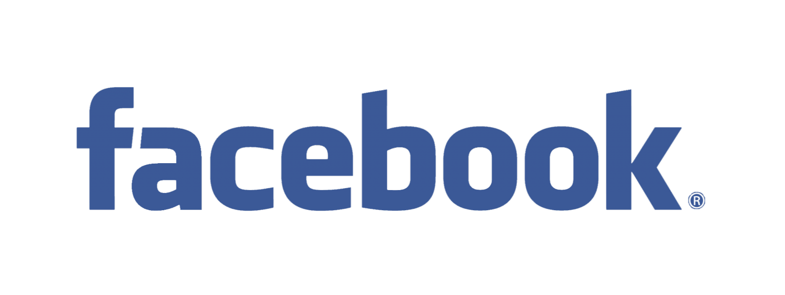 A blue facebook logo on a white background