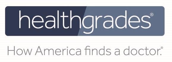 The logo for healthgrades shows how america finds a doctor