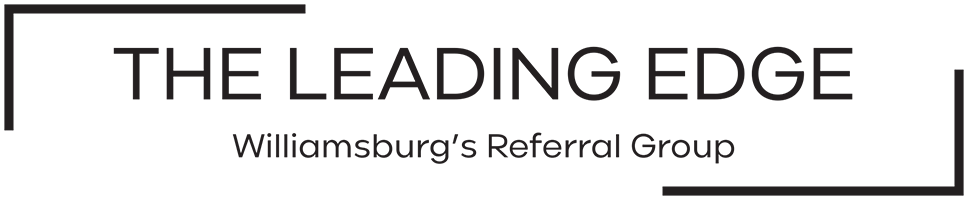 The Leading Edge logo with Williamsburg’s Referral Group in black and gray text